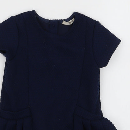 Next Girls Blue  Polyester A-Line  Size 3-4 Years  Round Neck Pullover