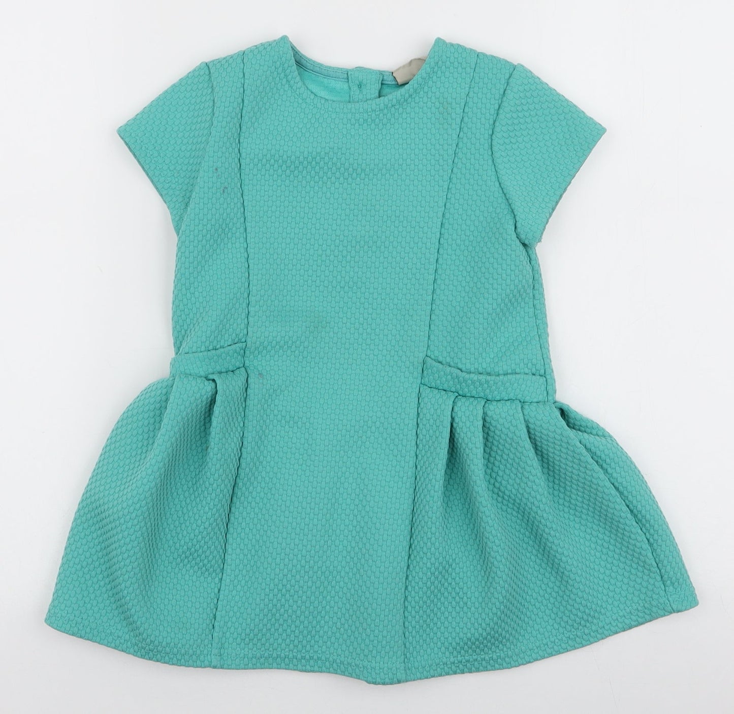NEXT Girls Blue  Polyester A-Line  Size 3-4 Years  Round Neck Button