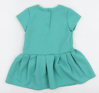 Next Girls Blue  Polyester A-Line  Size 3-4 Years  Round Neck Button