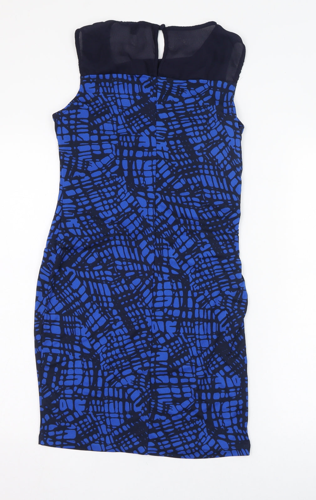 NEXT Womens Blue  Polyester Pencil Dress  Size 10  Round Neck Button