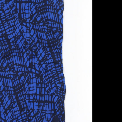 Next Womens Blue  Polyester Pencil Dress  Size 10  Round Neck Button