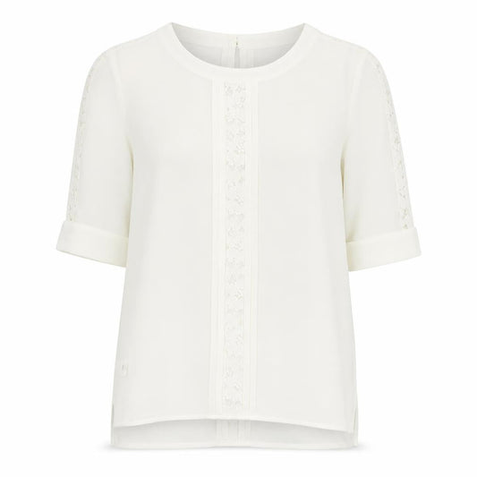 Next Womens Ivory  Polyester Tunic Blouse Size 10 Round Neck