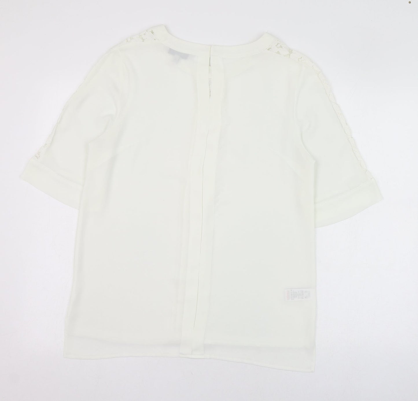 NEXT Womens Ivory  Polyester Tunic Blouse Size 10 Round Neck