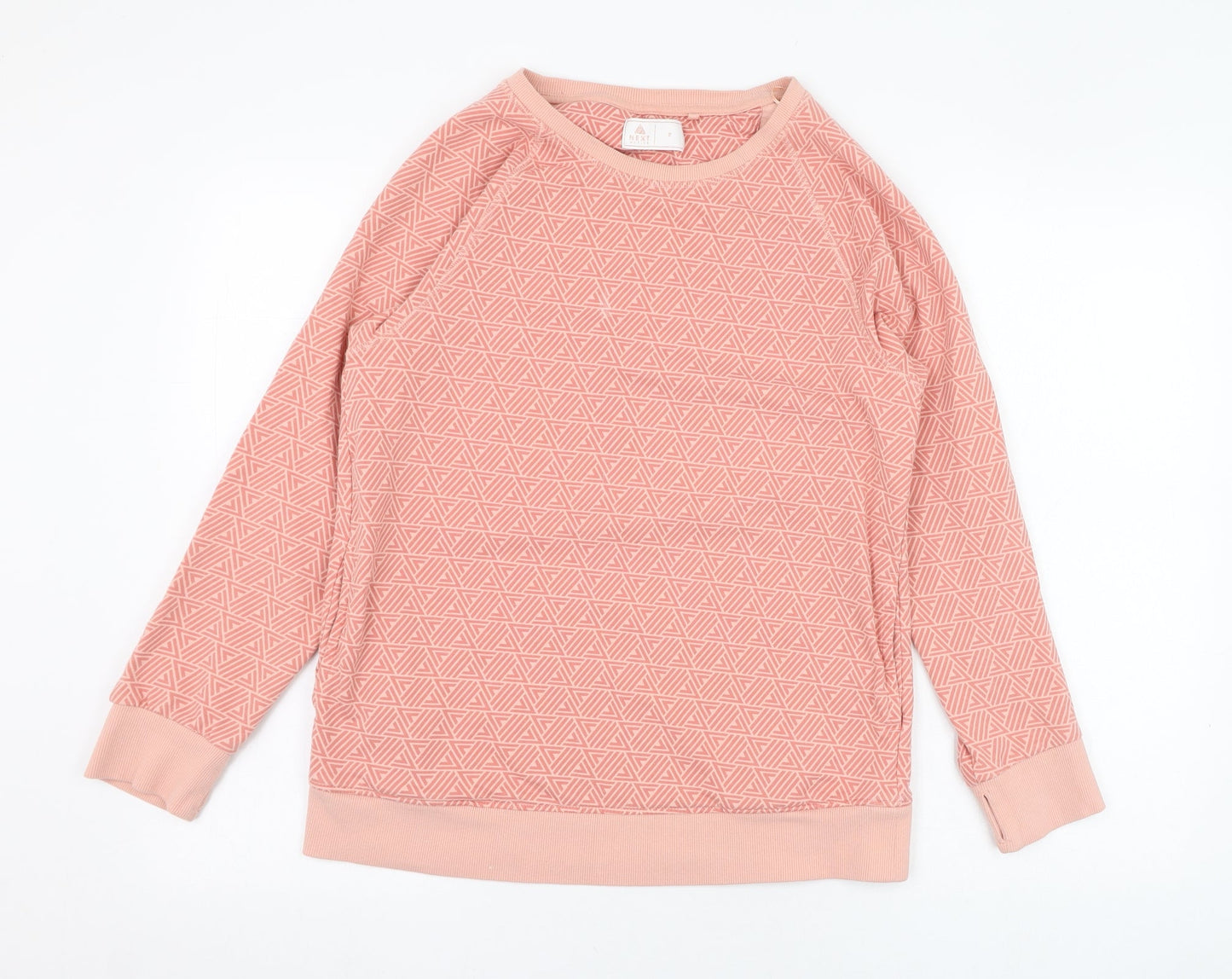NEXT Womens Pink Geometric Cotton Pullover Sweatshirt Size S  Pullover