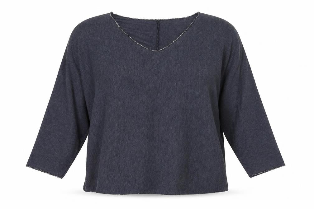 Preworn Womens Blue V-Neck  Viscose Pullover Jumper Size 6