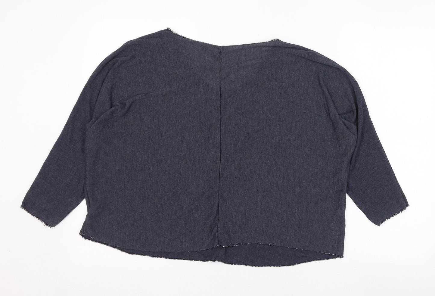 Preworn Womens Blue V-Neck  Viscose Pullover Jumper Size 6