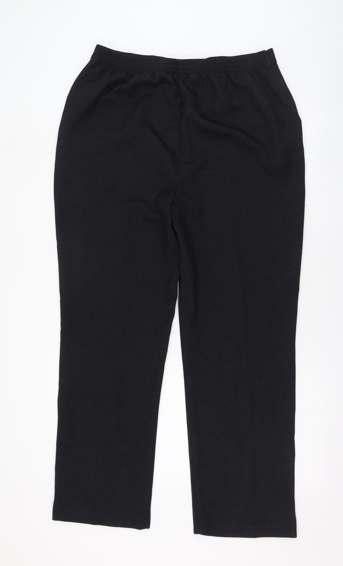 Papaya Womens Black  Polyester Trousers  Size 14 L28 in Regular