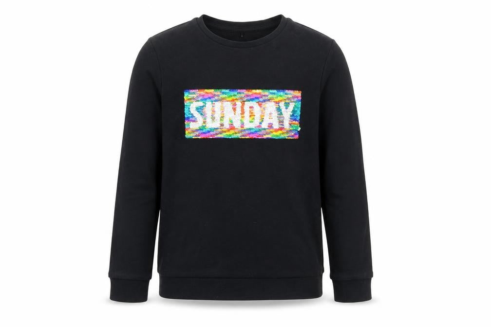 George Girls Black  Cotton Pullover Sweatshirt Size 8-9 Years