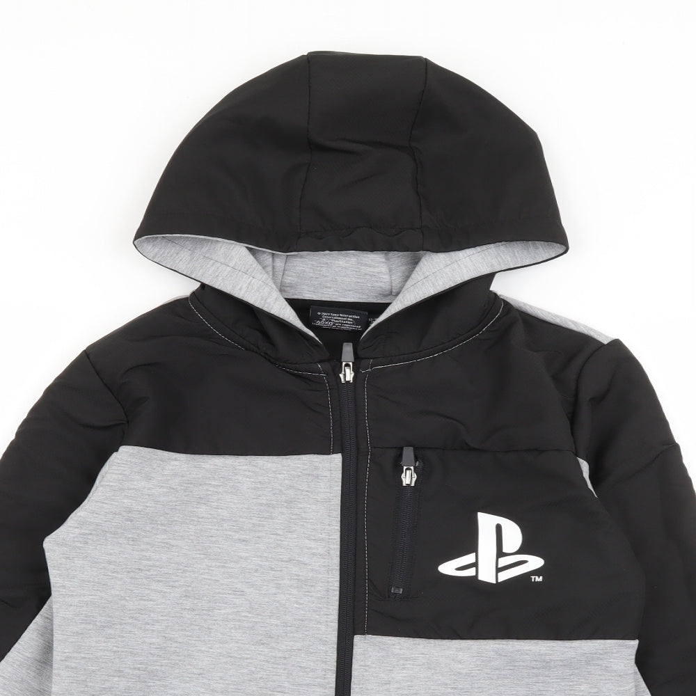 Primark Boys Grey  Polyester Full Zip Hoodie Size 10-11 Years  Zip - Playstation