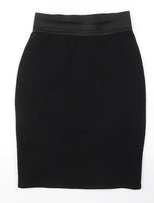 Dunnes Stores Womens Black Geometric Polyester A-Line Skirt Size S