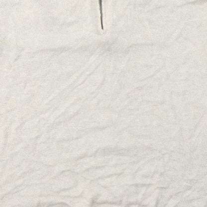H&M Womens Beige Round Neck  Acrylic Pullover Jumper Size S