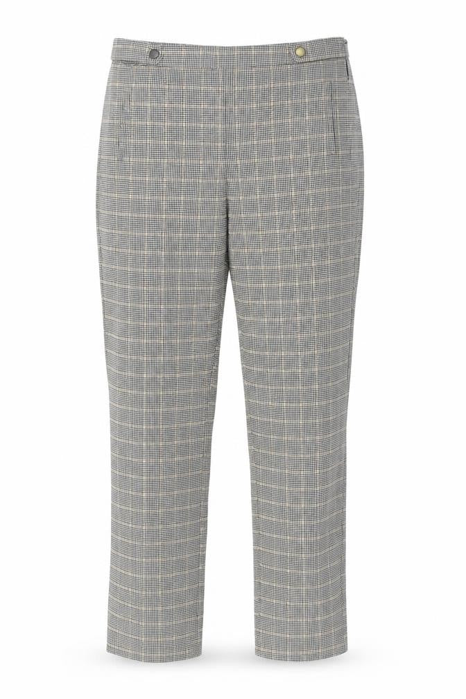 New Look Womens Grey Houndstooth Viscose Trousers  Size 12 L27 in Regular Zip