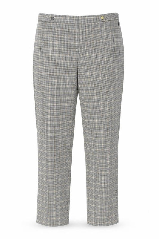 New Look Womens Grey Houndstooth Viscose Trousers  Size 12 L27 in Regular Zip