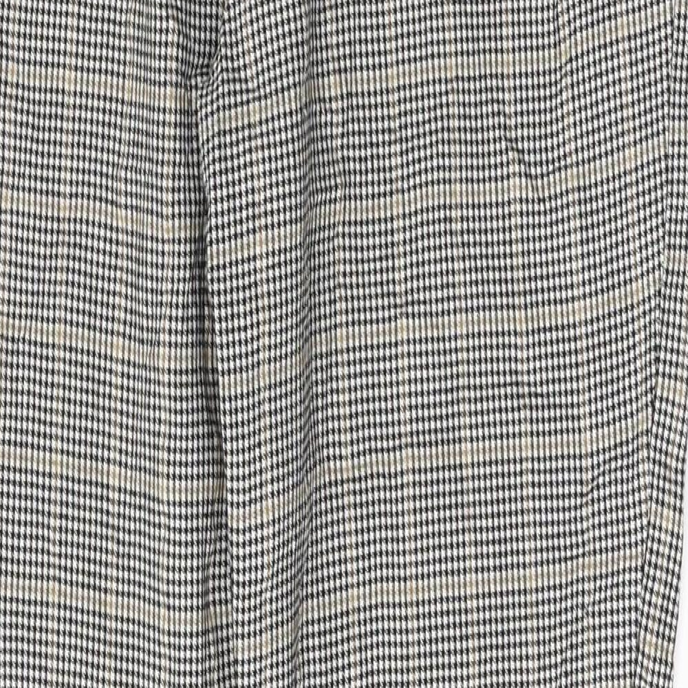 New Look Womens Grey Houndstooth Viscose Trousers  Size 12 L27 in Regular Zip