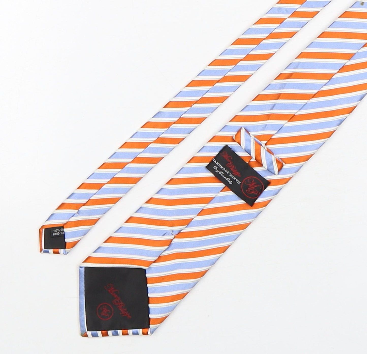 Max Phillipe  Mens Multicoloured Striped Silk Pointed Tie One Size