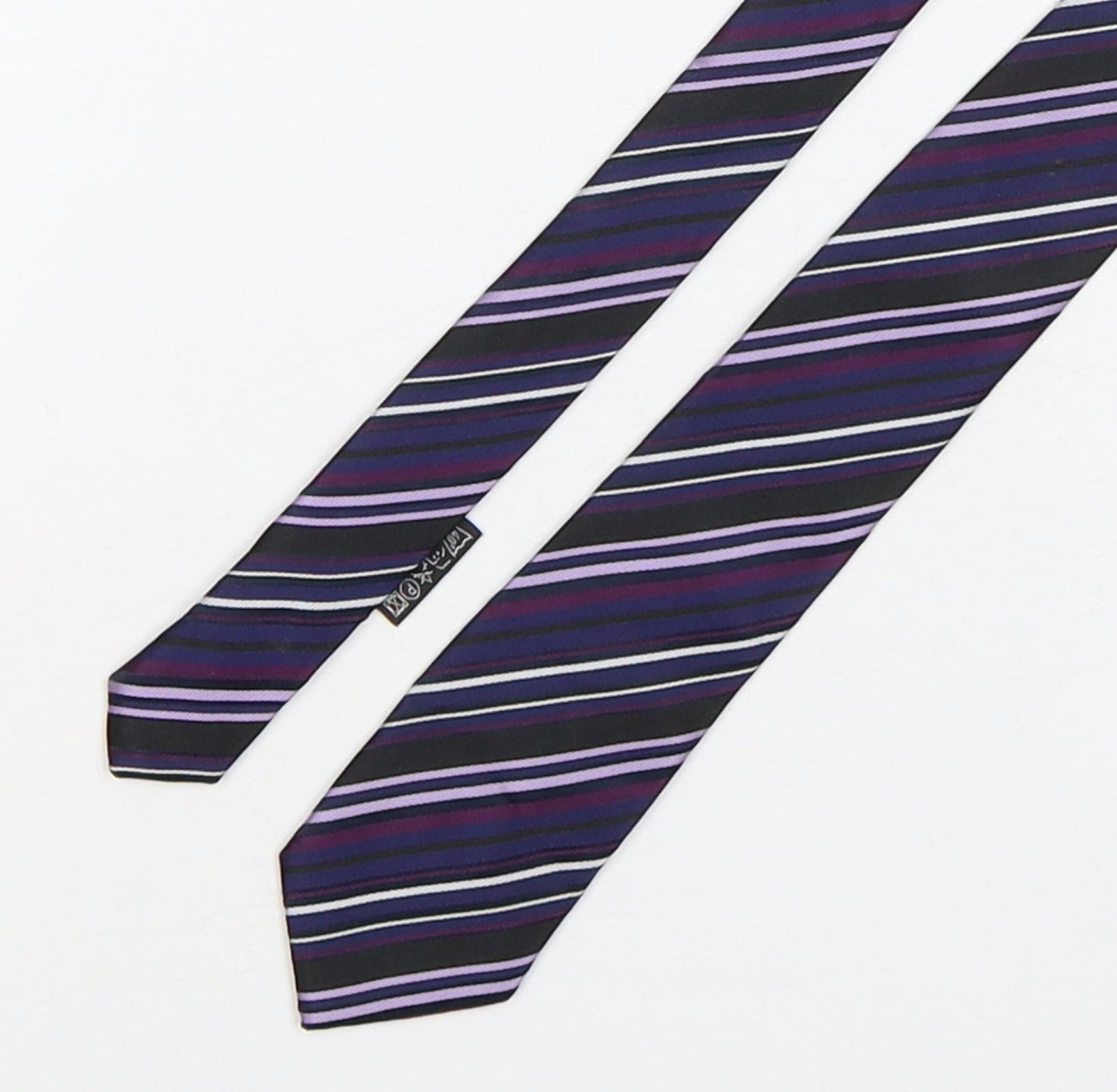Device Mens Multicoloured Striped Polyester Pointed Tie One Size