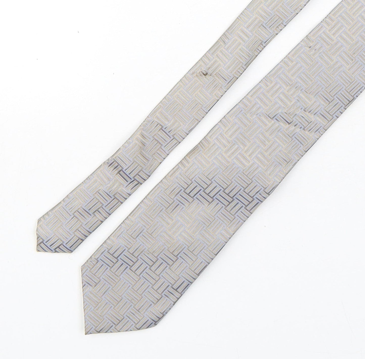 Ten Mens Multicoloured Geometric Silk Pointed Tie One Size
