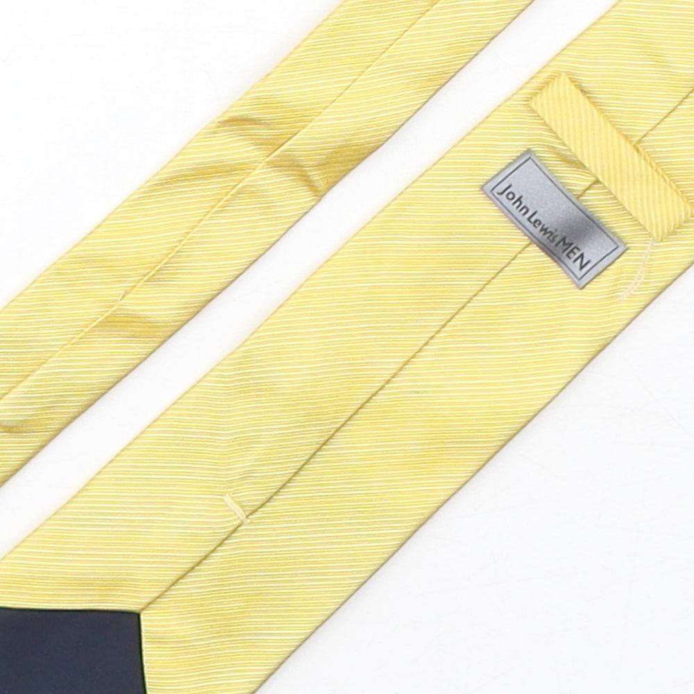John Lewis  Mens Gold Striped Silk Pointed Tie One Size
