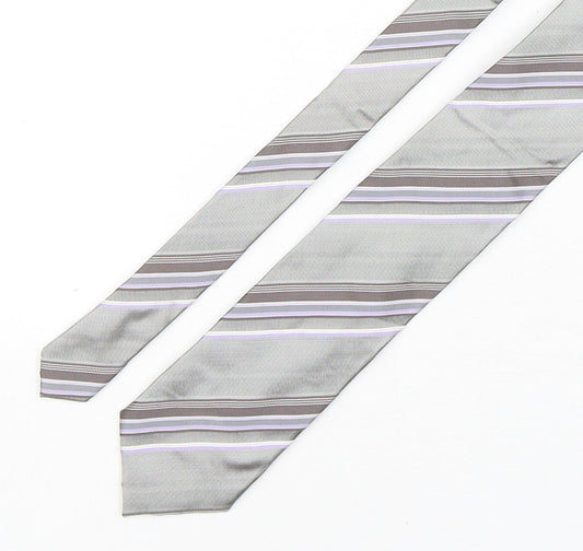 Collezione Mens Multicoloured Striped Silk Pointed Tie One Size