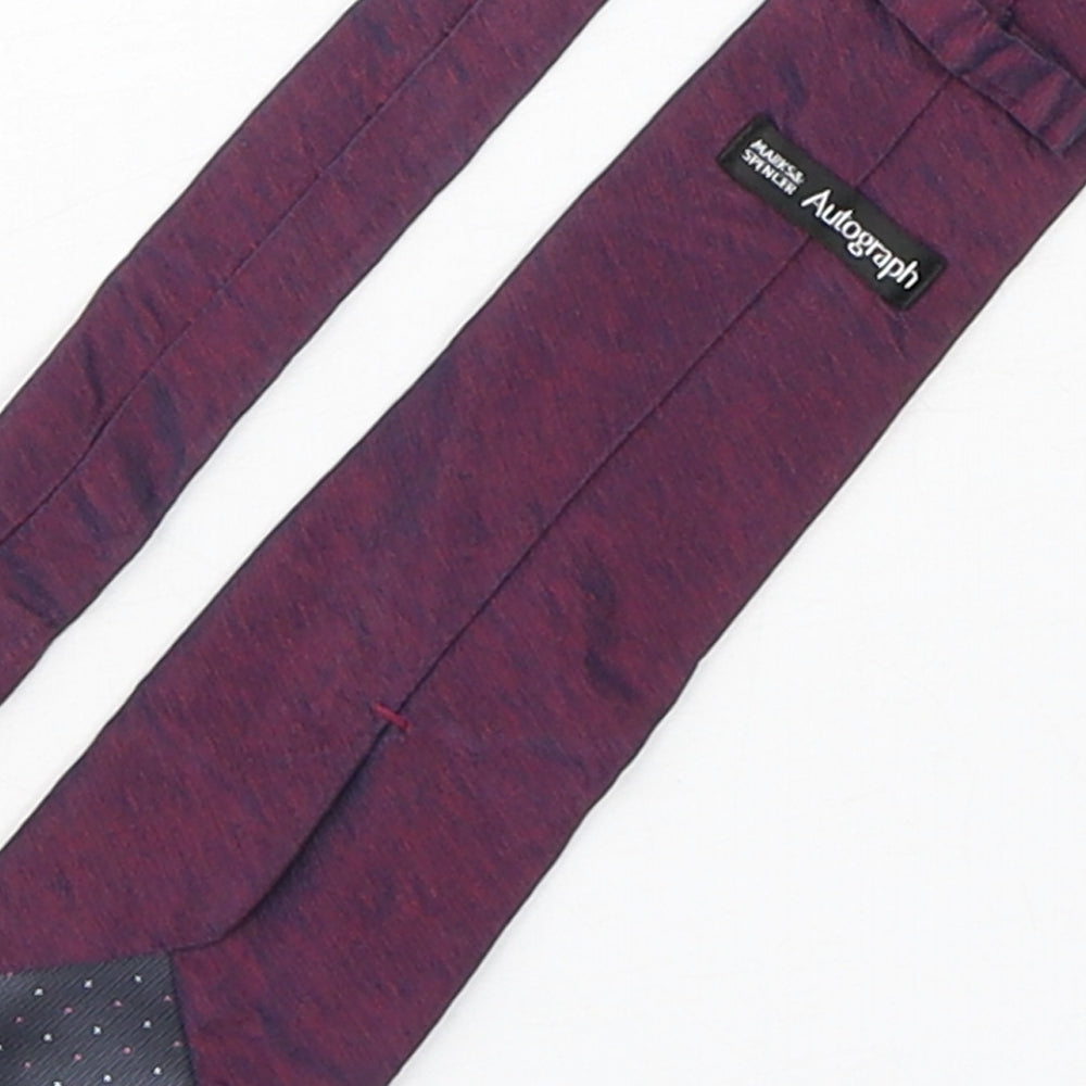Autograph Mens Purple  Silk Pointed Tie One Size