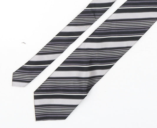 Tom English  Mens Multicoloured Striped Silk Pointed Tie One Size