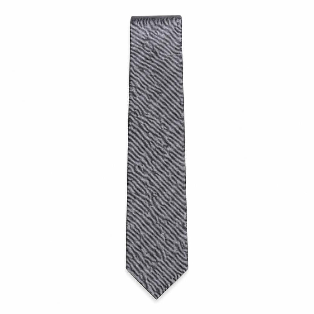 Autograph Mens Grey Striped Silk Pointed Tie One Size