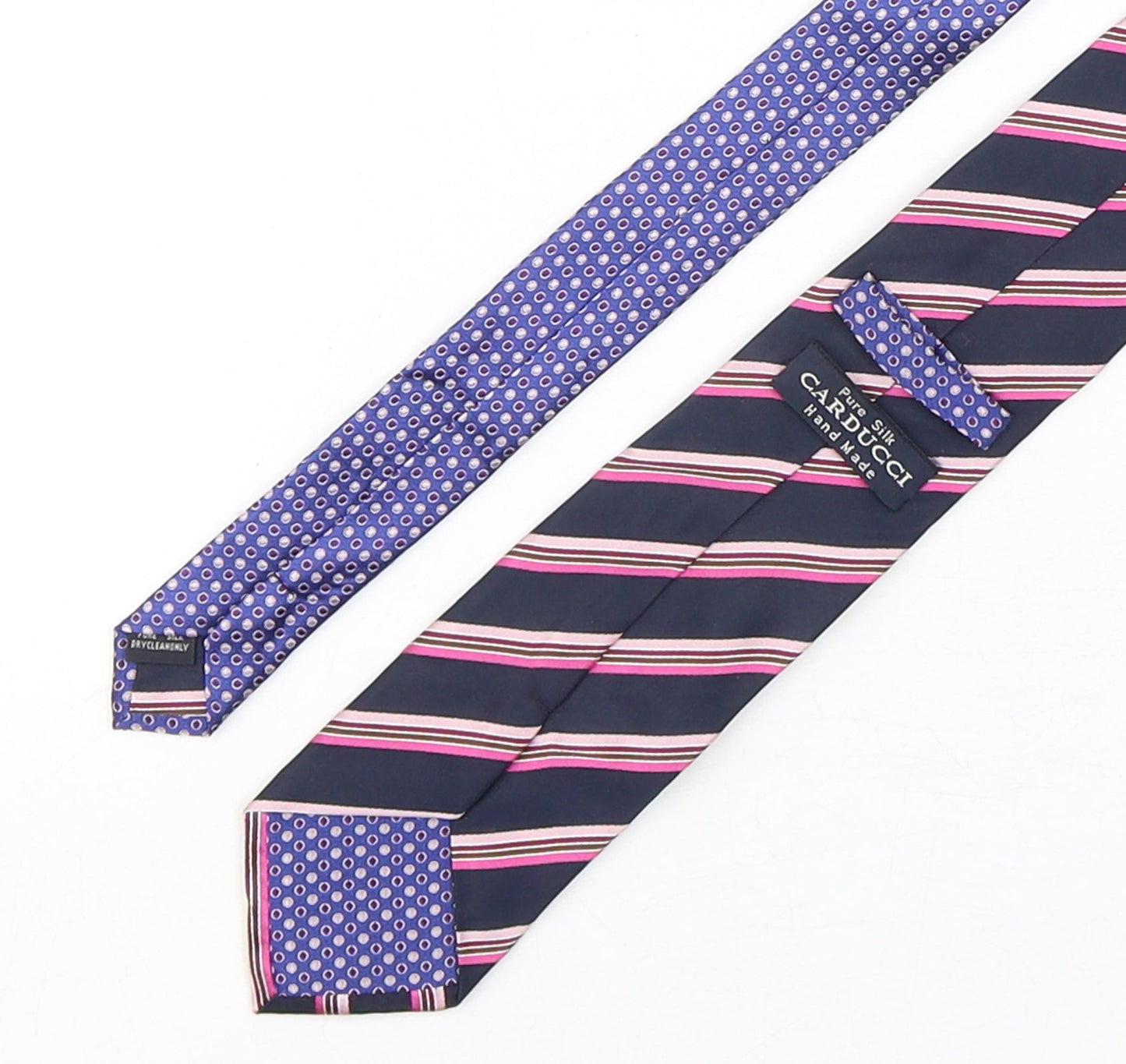 Carducci Mens Multicoloured Striped Silk Pointed Tie One Size