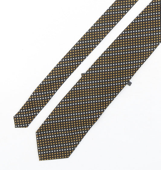 Jason & Vouge  Mens Multicoloured Plaids & Checks Silk Pointed Tie One Size