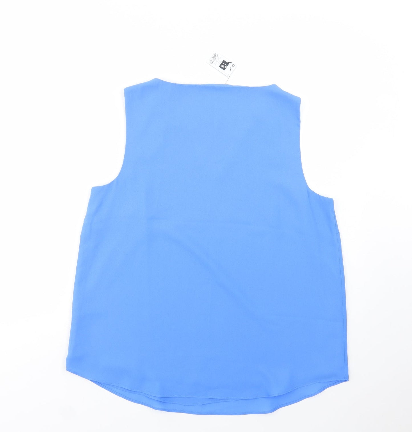 Dunnes Stores Womens Blue  Polyester Basic Blouse Size 14 V-Neck