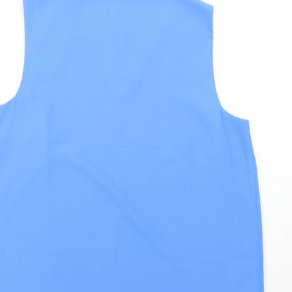 Dunnes Womens Blue  Polyester Basic Blouse Size 14 V-Neck