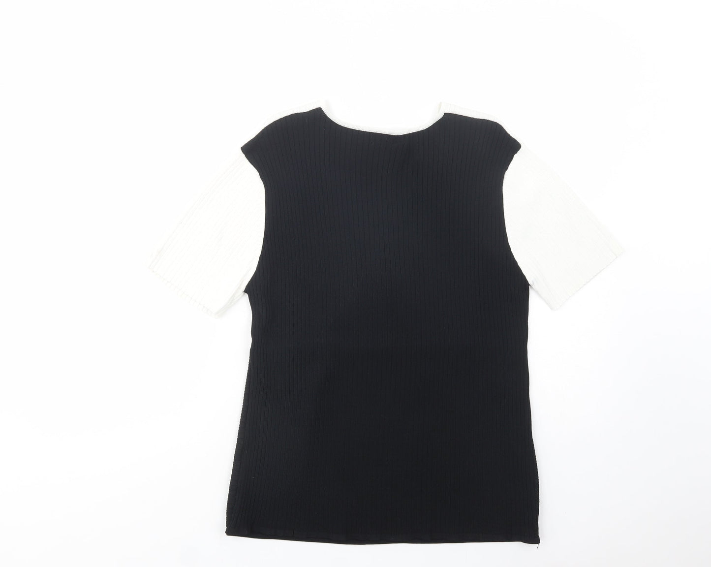 Vogue Womens Black V-Neck  Viscose Pullover Jumper Size M