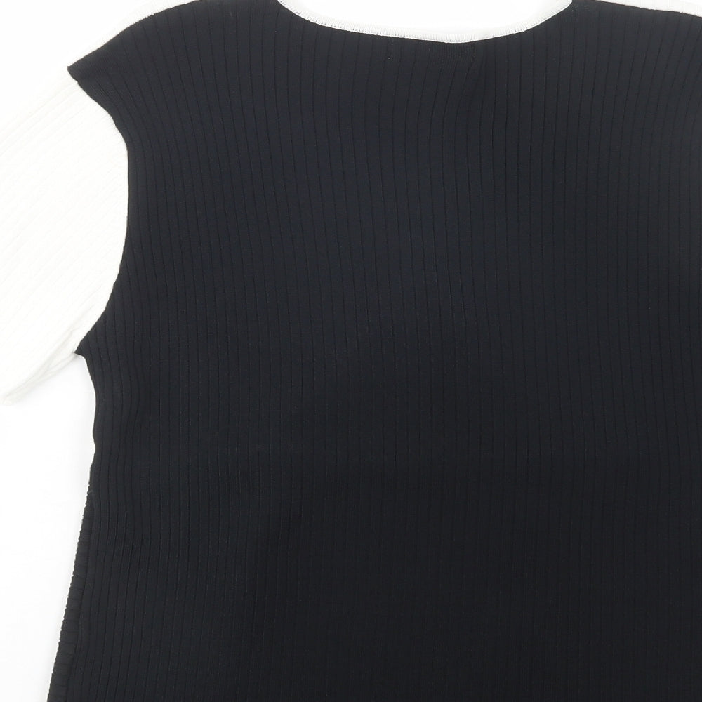 Vogue Womens Black V-Neck  Viscose Pullover Jumper Size M