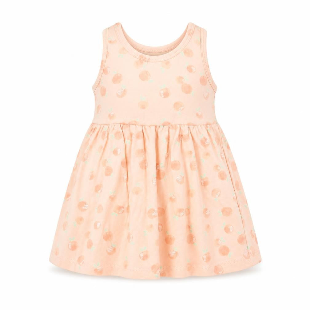 Primark Baby Pink Geometric Cotton Tank Dress  Size 9-12 Months  Crew Neck Pullover - Peach Print