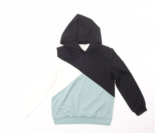 SheIn Girls Multicoloured Colourblock Polyester Pullover Hoodie Size 11-12 Years  Pullover