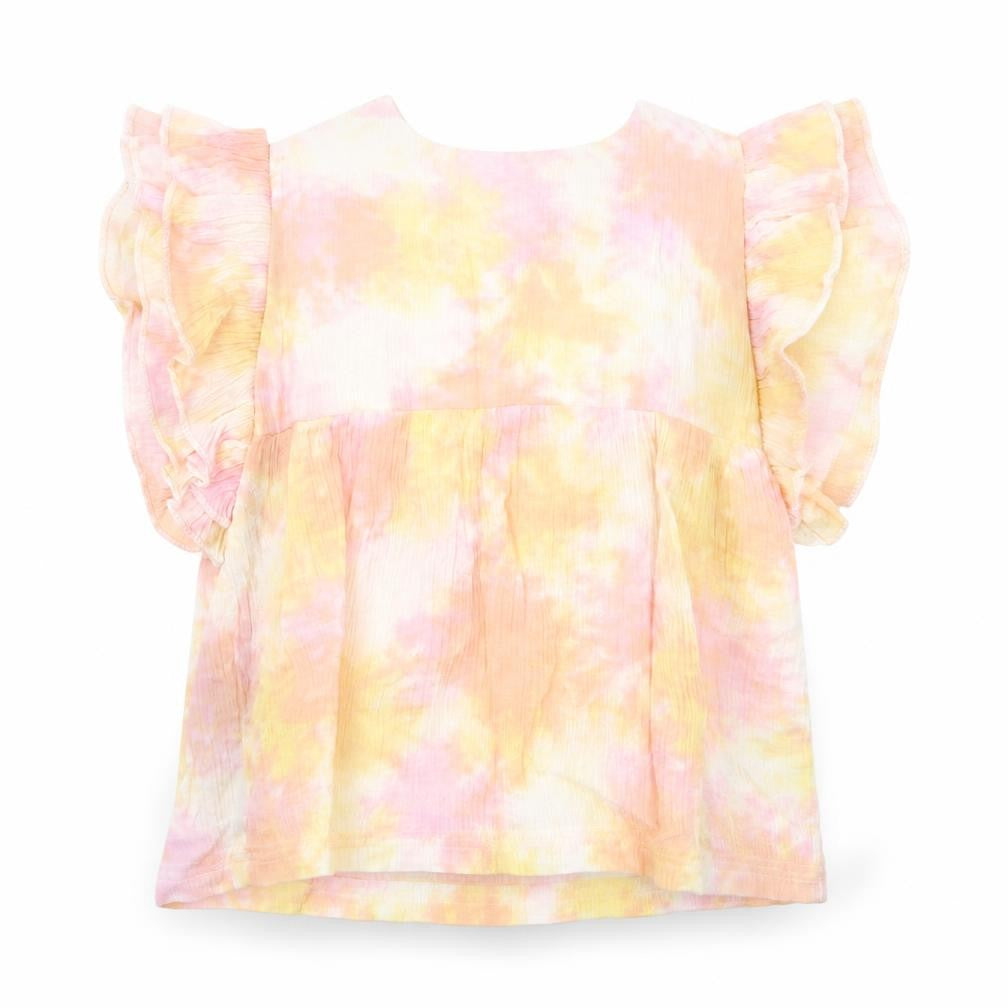 F&F Baby Multicoloured Batik Cotton Pullover Blouse Size 9-12 Months Crew Neck Button