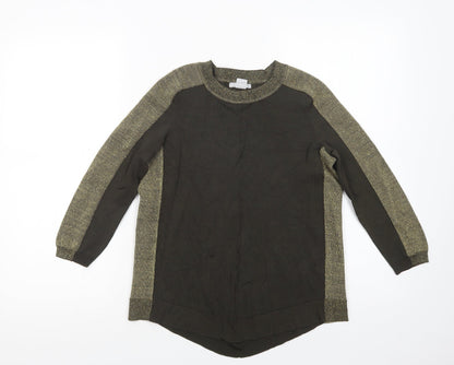 H&M Womens Green  Viscose Basic Blouse Size S Crew Neck