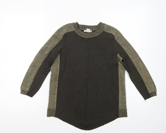H&M Womens Green  Viscose Basic Blouse Size S Crew Neck