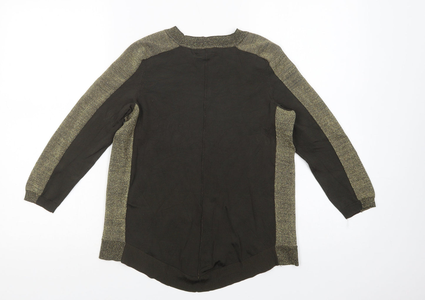 H&M Womens Green  Viscose Basic Blouse Size S Crew Neck