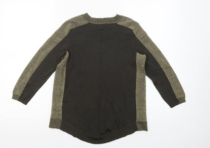 H&M Womens Green  Viscose Basic Blouse Size S Crew Neck