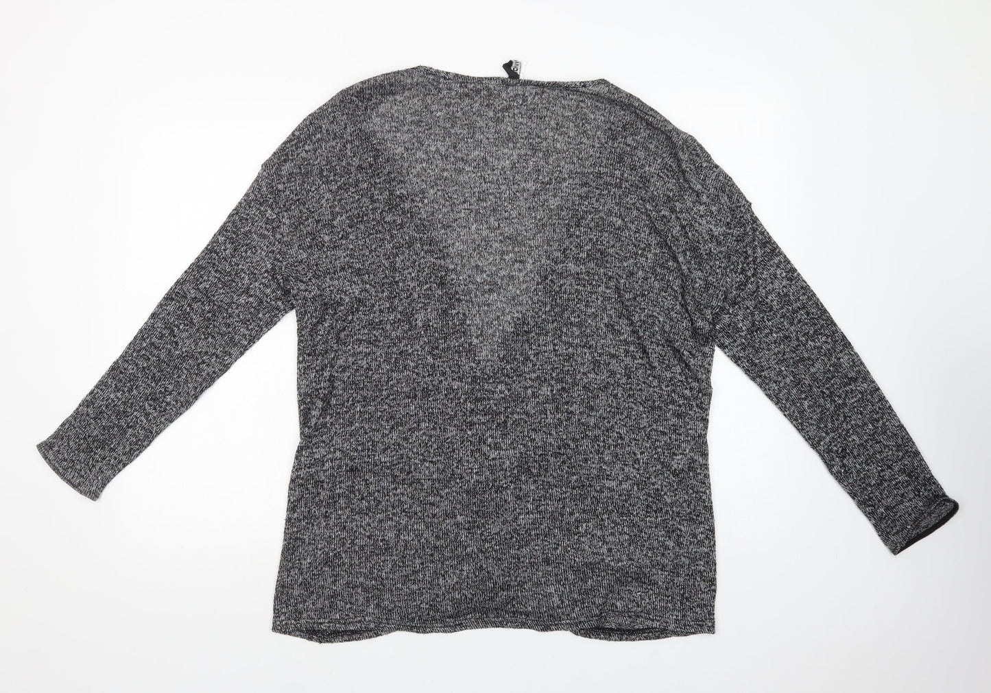 H&M Womens Grey V-Neck  Viscose Cardigan Jumper Size L