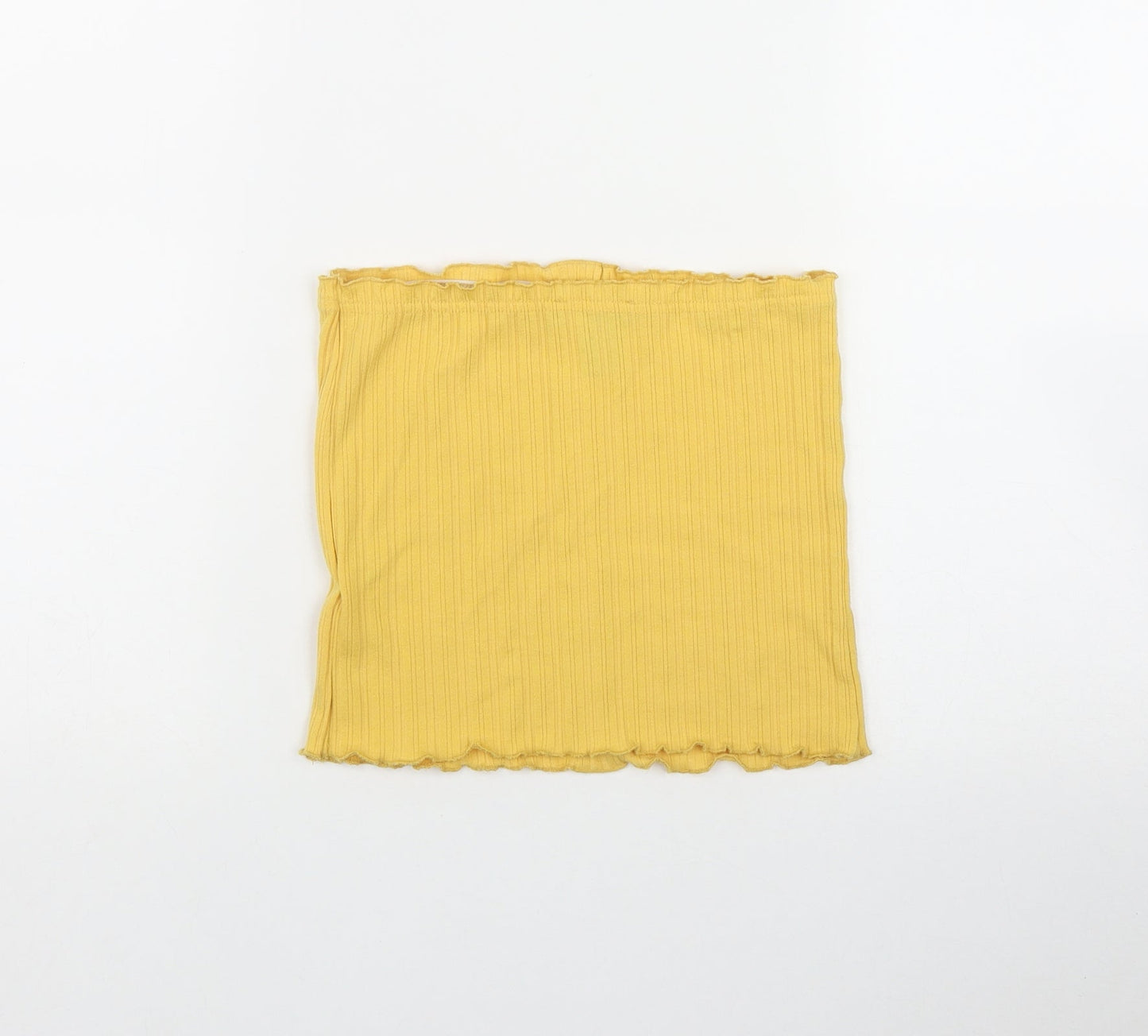 New Look Womens Yellow  Polyester Basic T-Shirt Size 12 Off the Shoulder