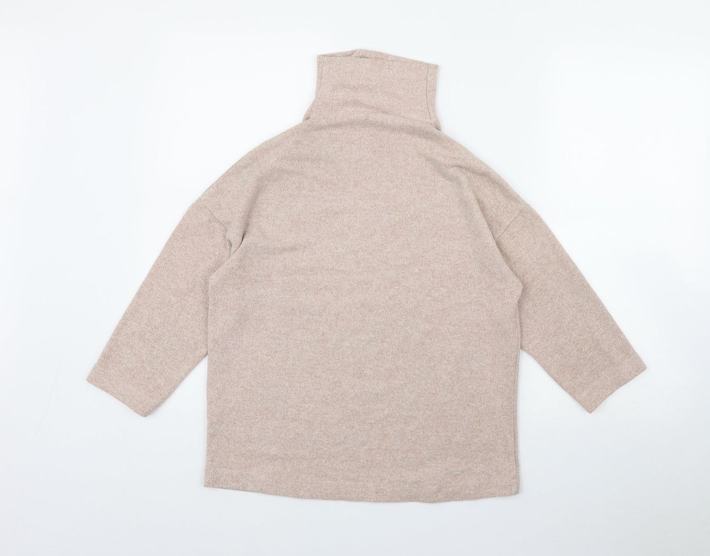 Stradivarius Womens Pink High Neck  Polyester Pullover Jumper Size S