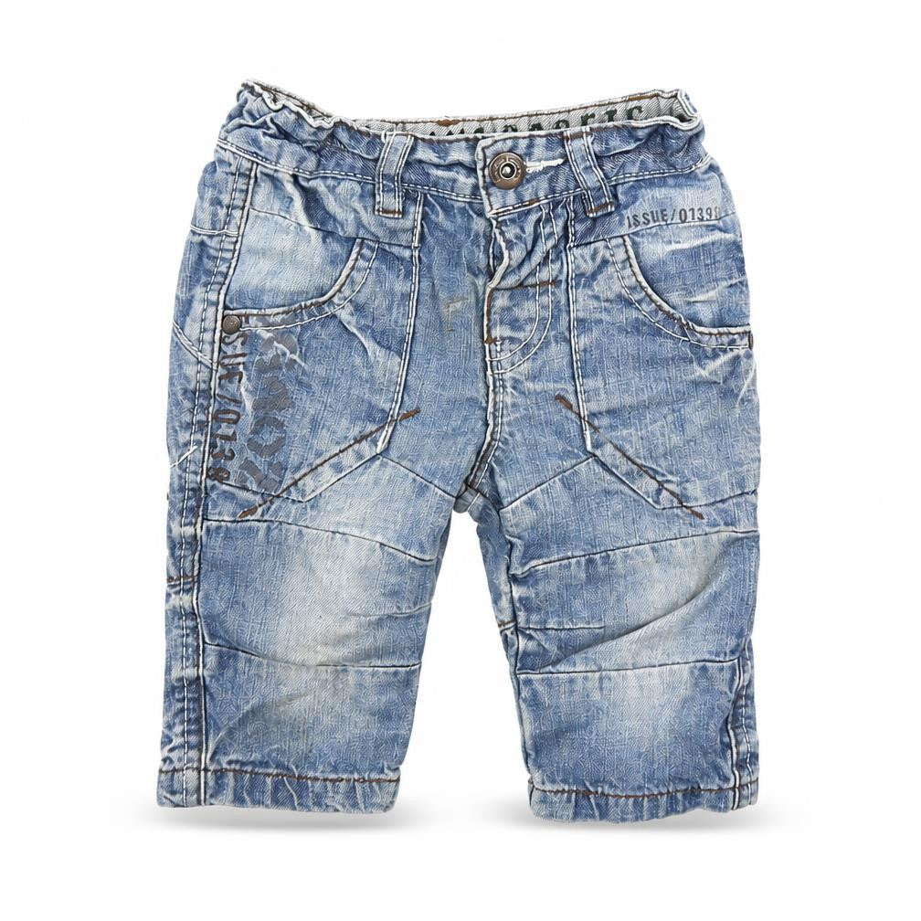 Next Boys Blue  Cotton Cargo Trousers Size 3-6 Months  Button