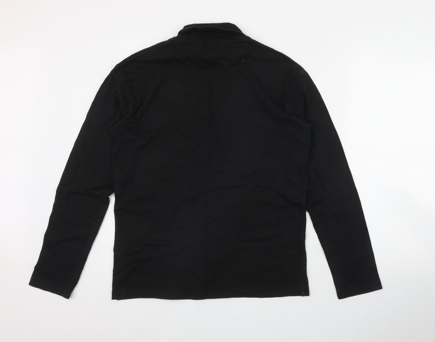 DECATHLON Mens Black  Cotton  T-Shirt Size M Roll Neck