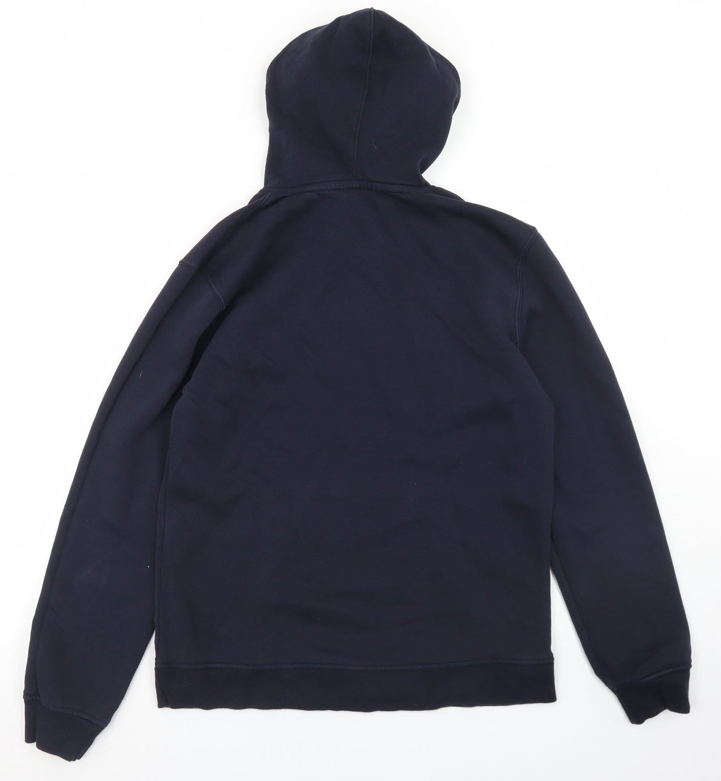 Easy Mens Blue  Cotton Pullover Hoodie Size S