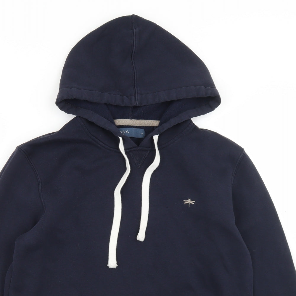 Easy Mens Blue  Cotton Pullover Hoodie Size S