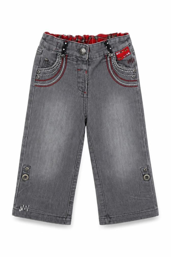 St Bernard Girls Grey  Cotton Jogger Jeans Size 18-24 Months  Zip