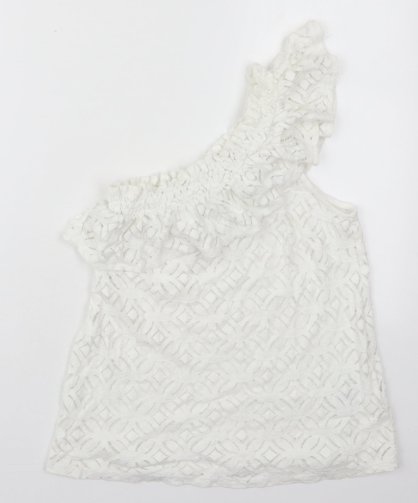 H&M Womens White  Cotton Basic Tank Size XS One Shoulder