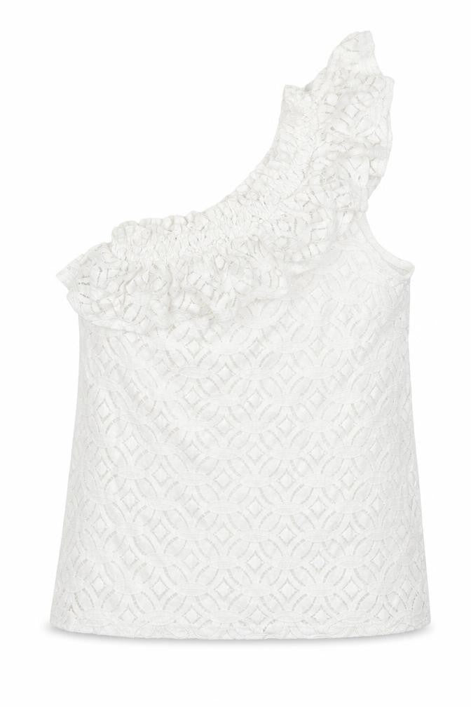 H&M Womens White  Cotton Basic Tank Size XS One Shoulder