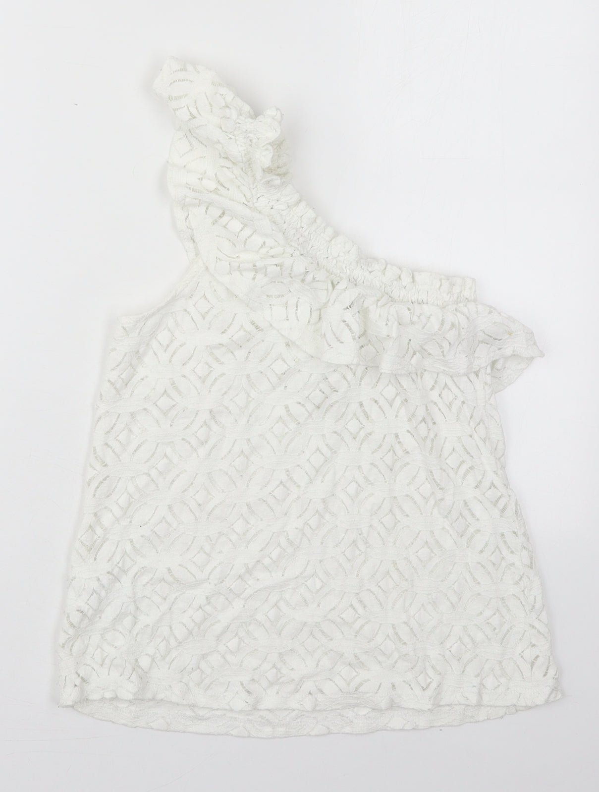H&M Womens White  Cotton Basic Tank Size XS One Shoulder